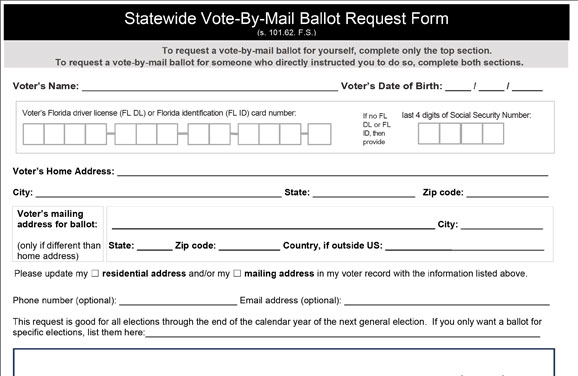 Vote By Mail Form